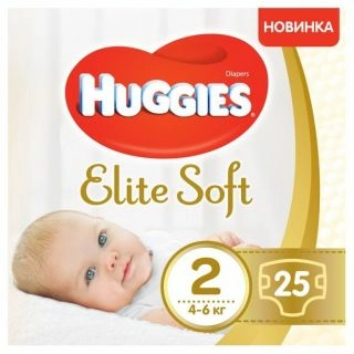 Подгузники Хаггис Huggies Elite Soft 2 (4-7кг) Подгузники 25 шт.