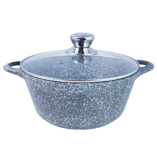 Кастрюля с антипригарным покрытием с крышкой ТМ Традиция, Мрамор, 3 л 500мг 1 шт.