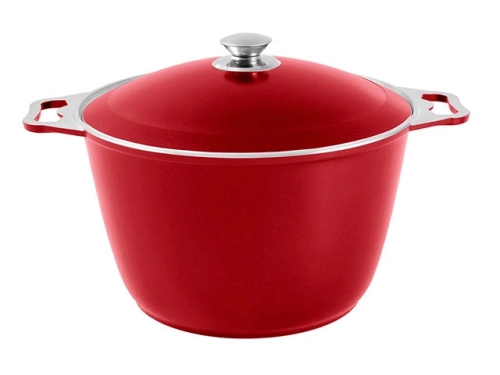 Кастрюля 8 л с декоративным покрытием с крышкой, Kukmara (Бордовый), к81б 1 шт.