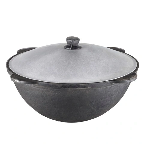 Казан чугунный DAVR METALL с крышкой, круглое дно, 16 л 1 шт.