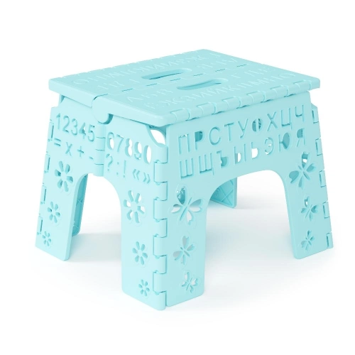Табурет детский складной "Алфавит" PLAST LAND М4959, голубой Таблетки 1 шт.