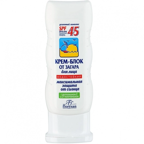 Крем блок от загара для лица Максимальная защита от солнца SPF 45 водостойкий Ф-113 Крем 1 шт.