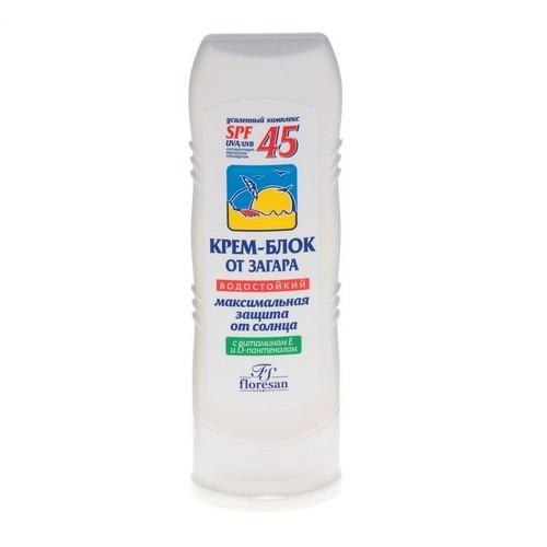 Крем блок от загара для лица Максимальная защита от солнца SPF 45 водостойкий Ф-113 Крем 1 шт.