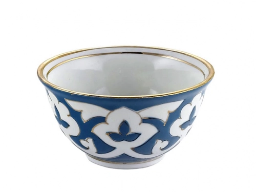 Пиала Бирюзовая Пахта, Turon Porcelain, с золотом, Ø 8.5 см 1 шт.